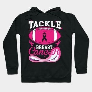 Woman Tackle Football Pink Ribbon Breast Cancer Awareness Hoodie